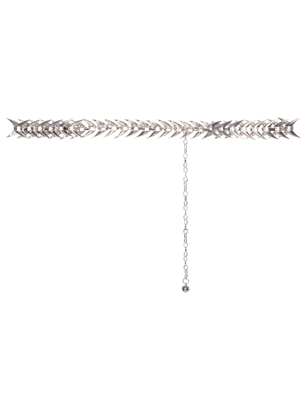 Cinto Feminino Corrente Detalhe Escamas Prateado Market 33