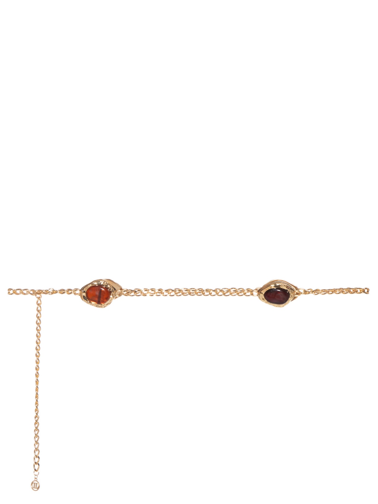 Cinto Feminino Corrente Fino Pedras - Dourado