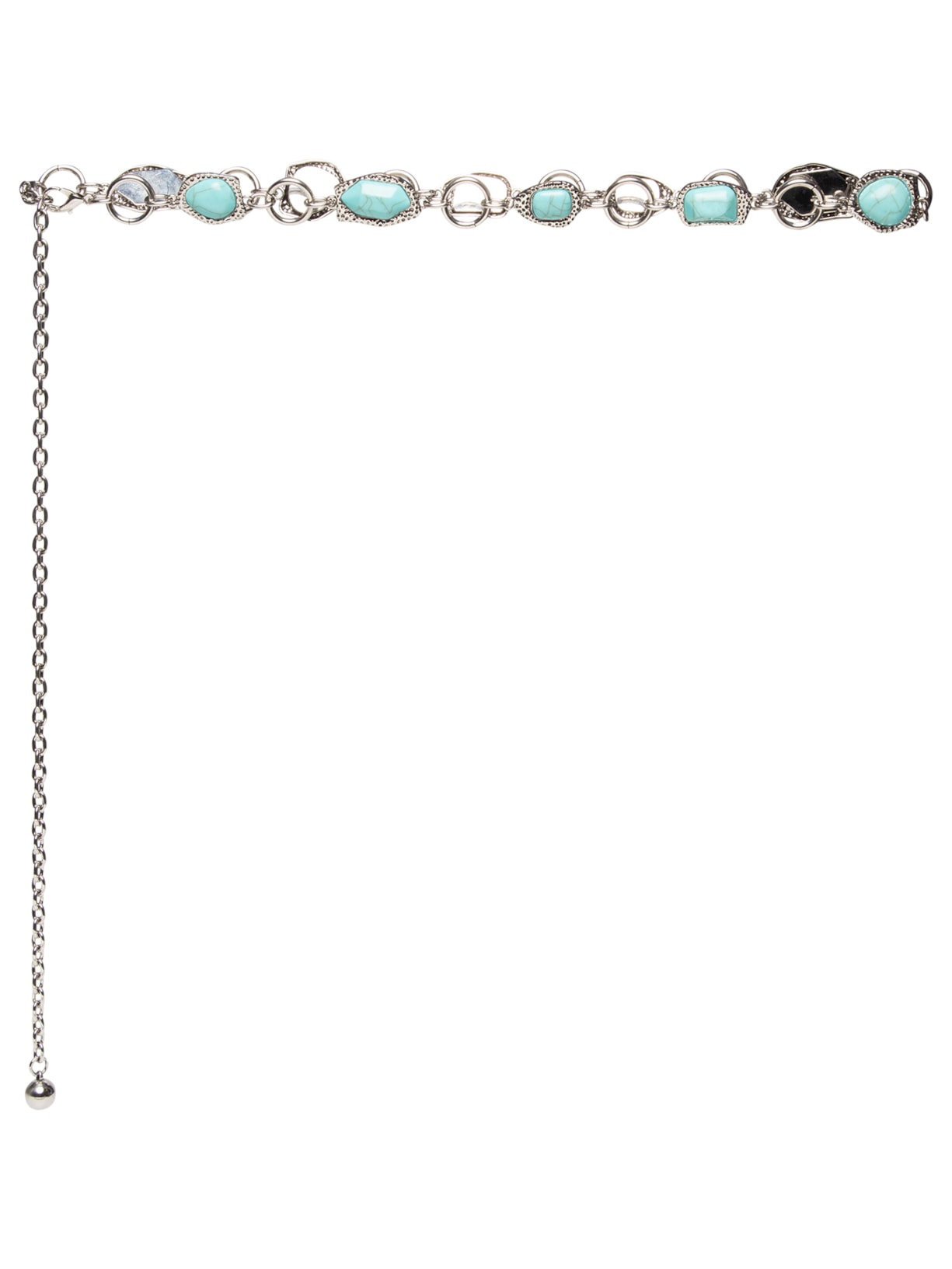 Cinto Feminino Corrente Pedraria Boho - Prateado