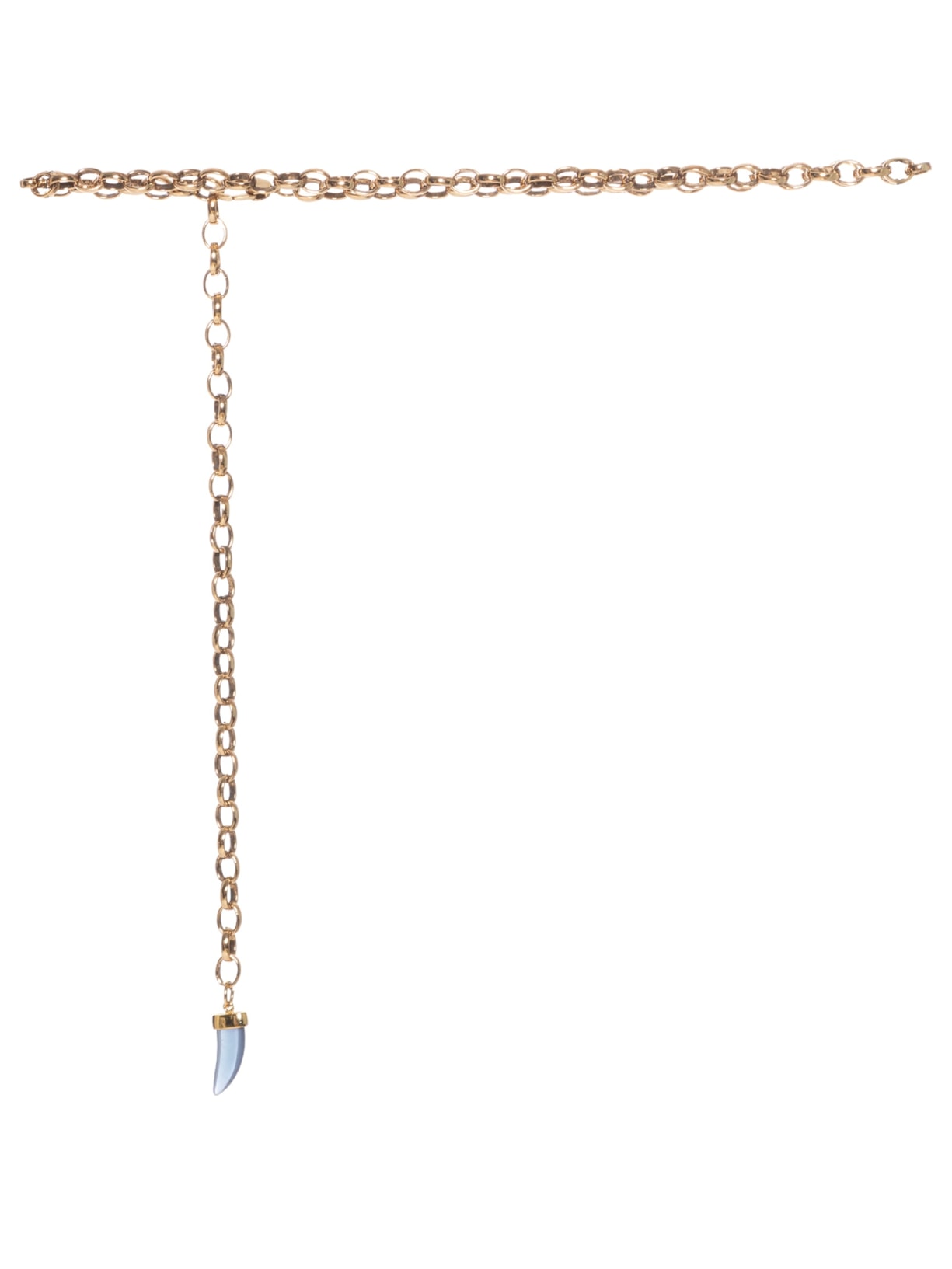 Cinto Feminino Corrente Pingente Dente - Dourado