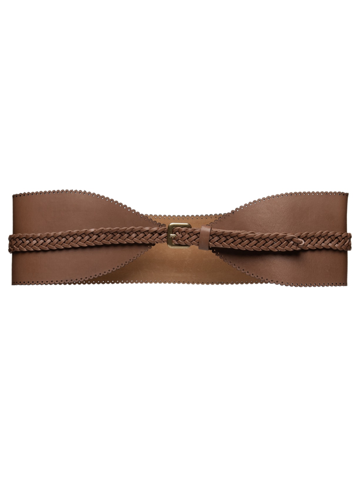 Cinto Feminino Corset De Couro Tresset Marrom Animale