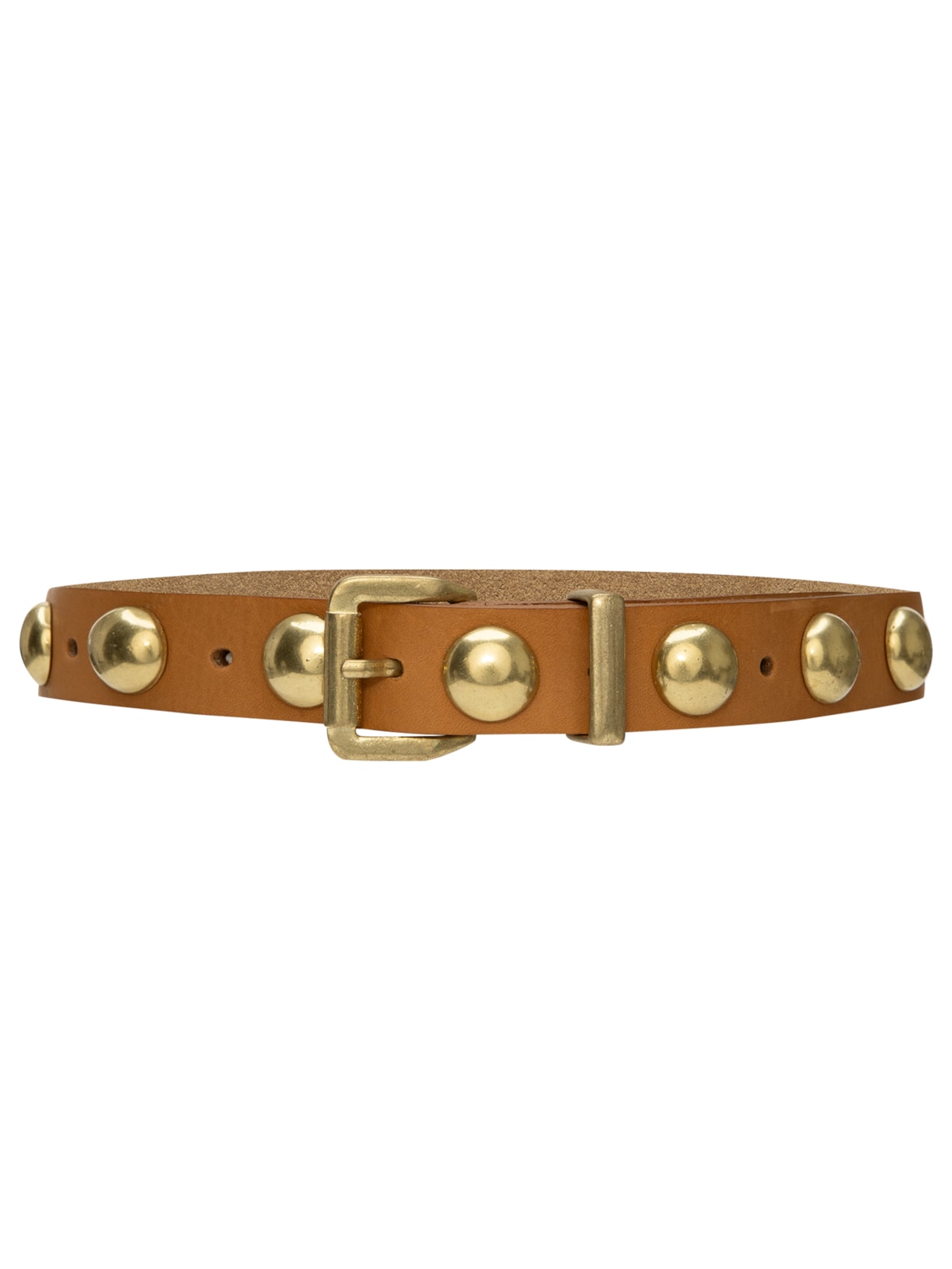 Cinto Feminino Couro Bolas Quadril - Marrom