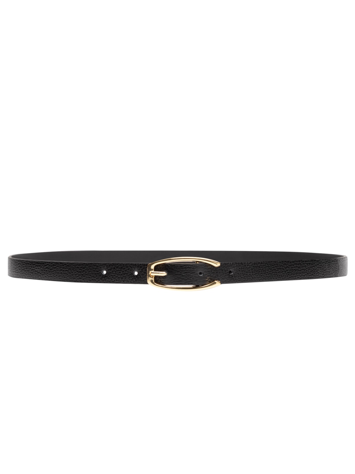 Cinto Feminino Couro Com Fivela Alongada - Preto