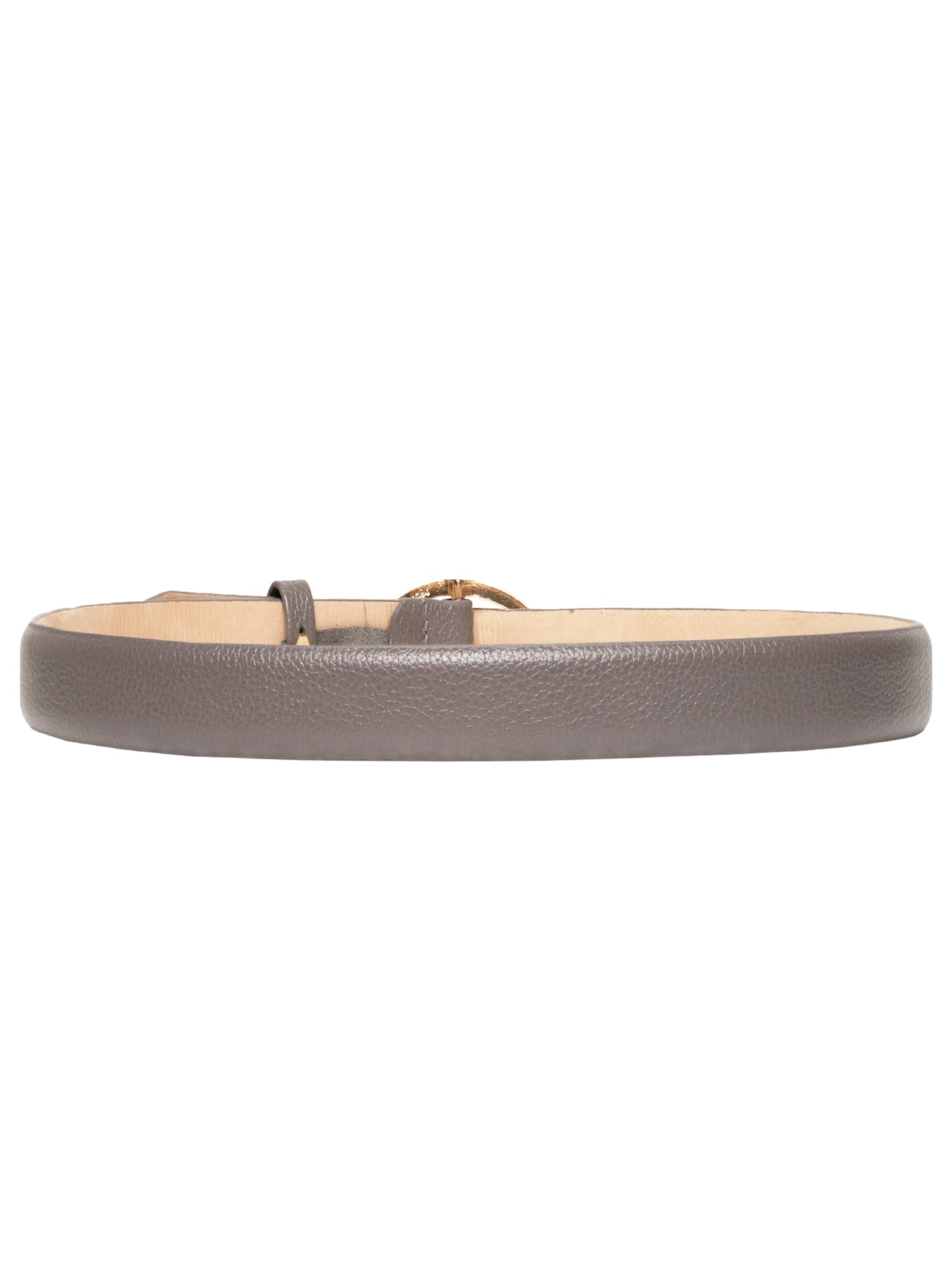 Cinto Feminino Couro Com Fivela De Metal Cinza Basiq