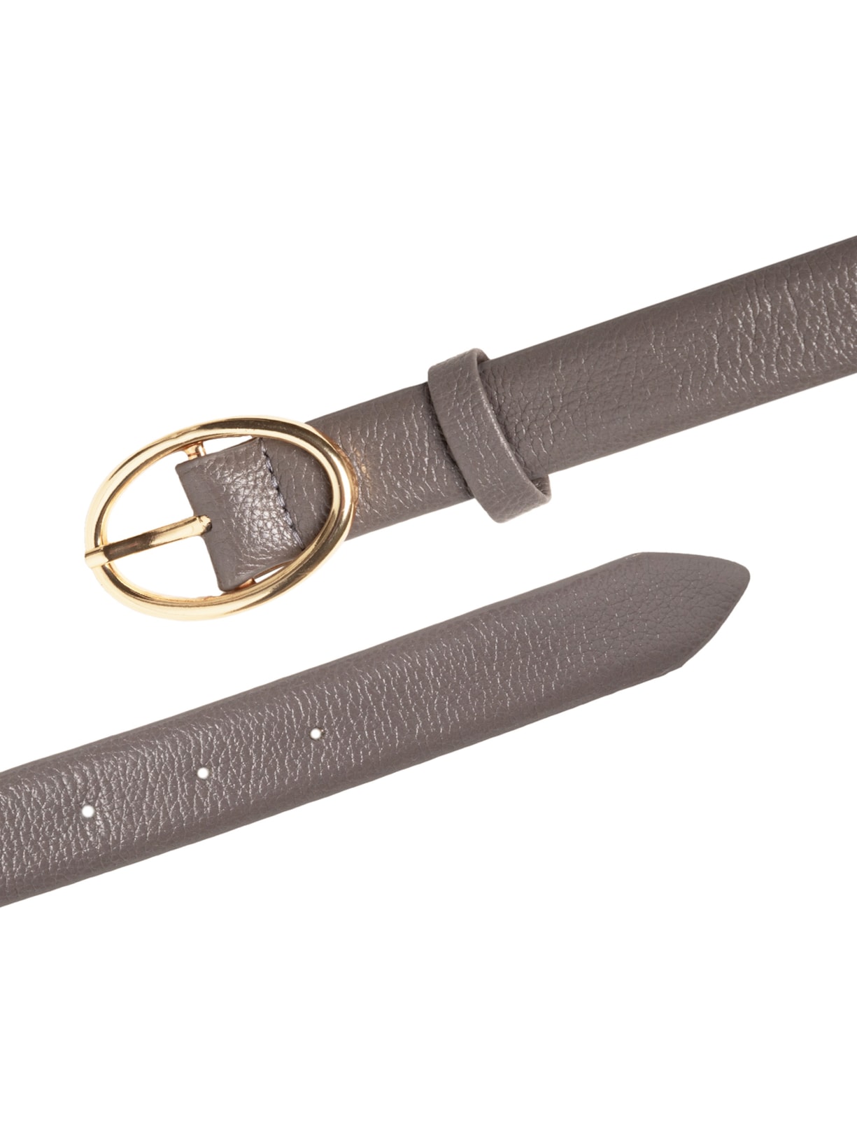 Cinto Feminino Couro Com Fivela De Metal Cinza Basiq