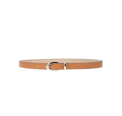 Cinto Feminino Couro Com Fivela De Metal - Marrom
