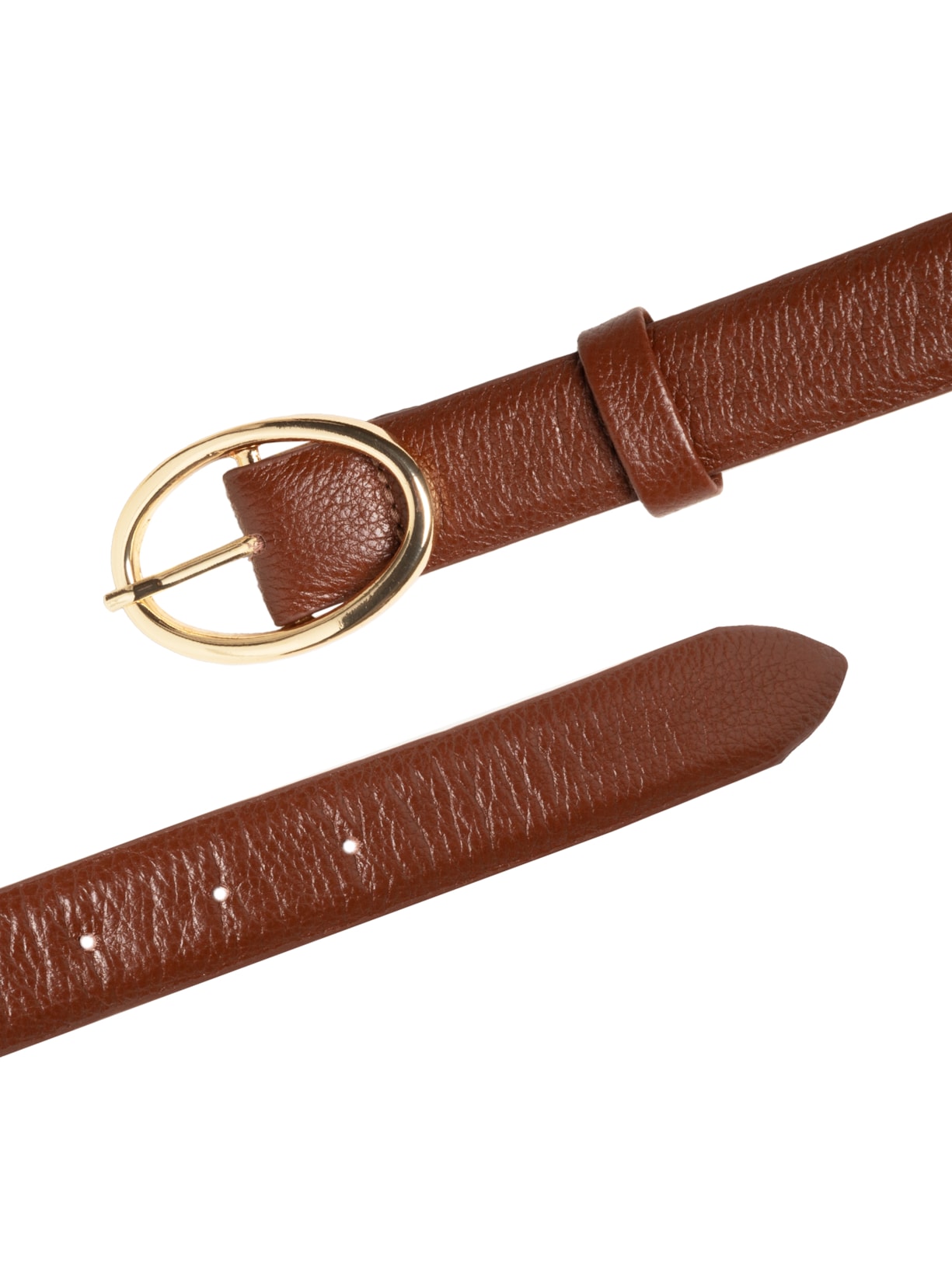 Cinto Feminino Couro Com Fivela De Metal Marrom Basiq