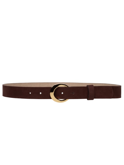 Cinto Feminino Couro Com Fivela De Metal - Marrom