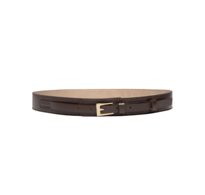 Cinto Feminino Couro Com Fivela De Quadrada - Marrom