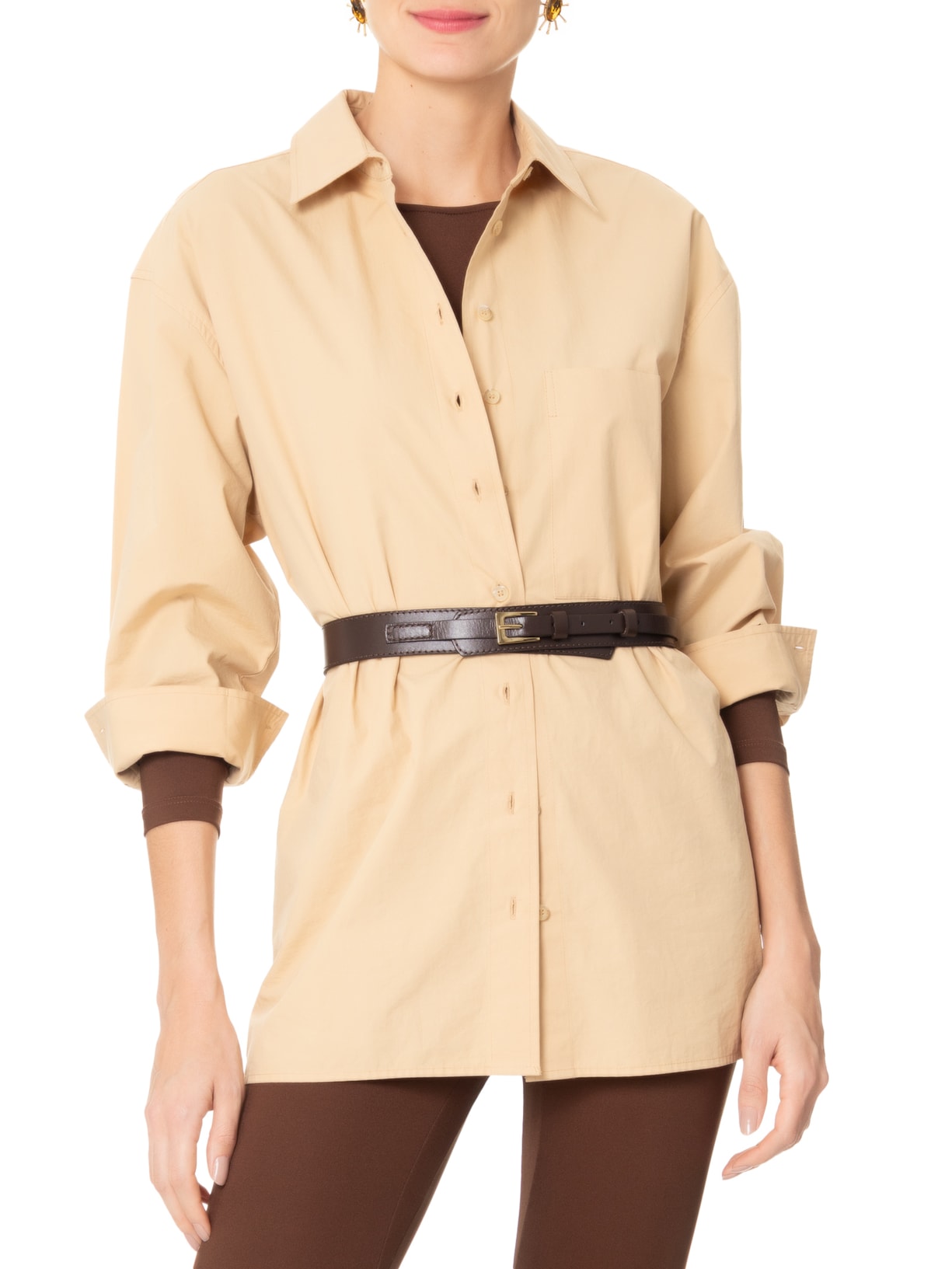 Cinto Feminino Couro Com Fivela De Quadrada Marrom '2Essential