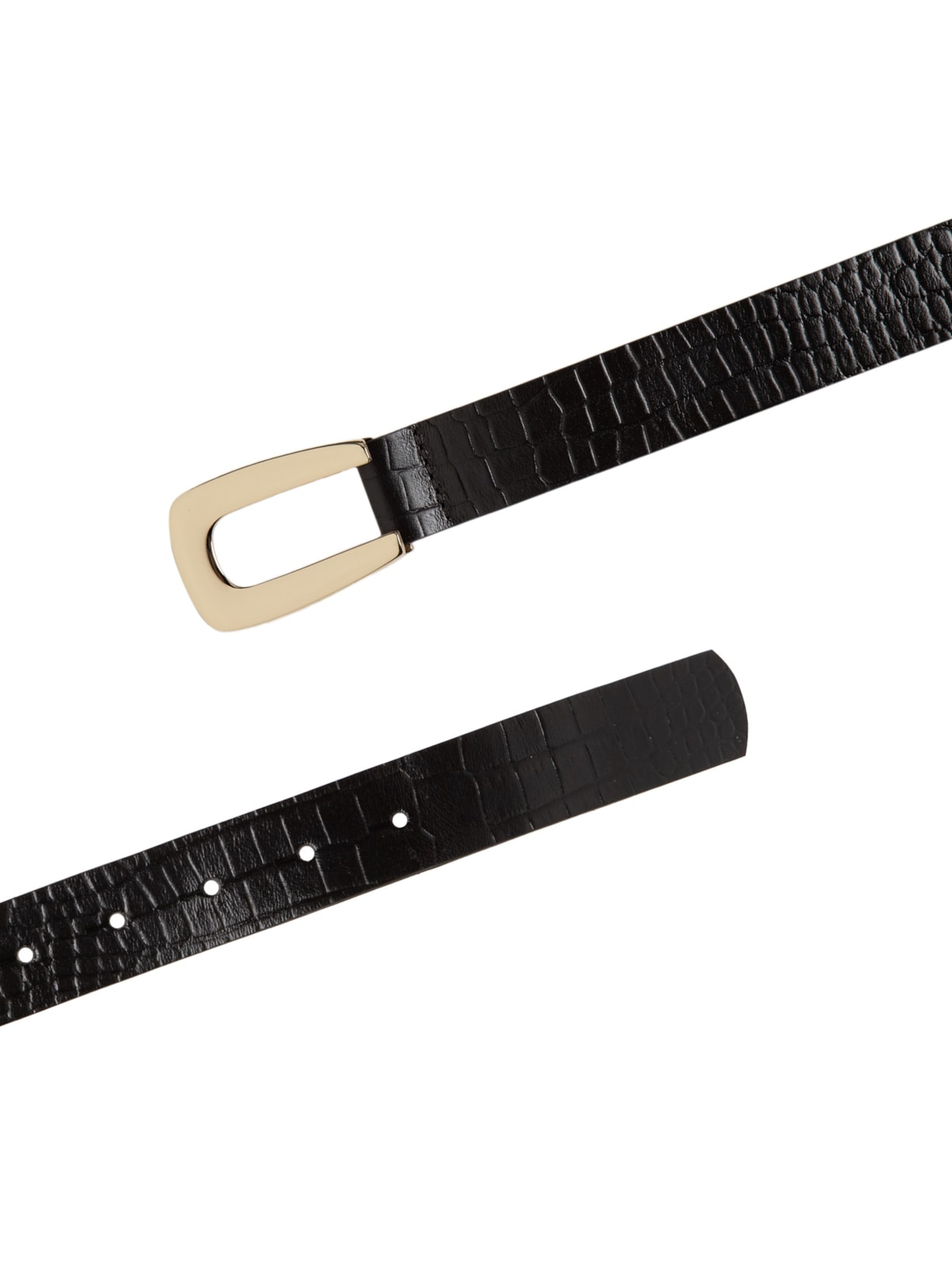 Cinto Feminino Couro Com Fivela Dourada Preto '2Essential