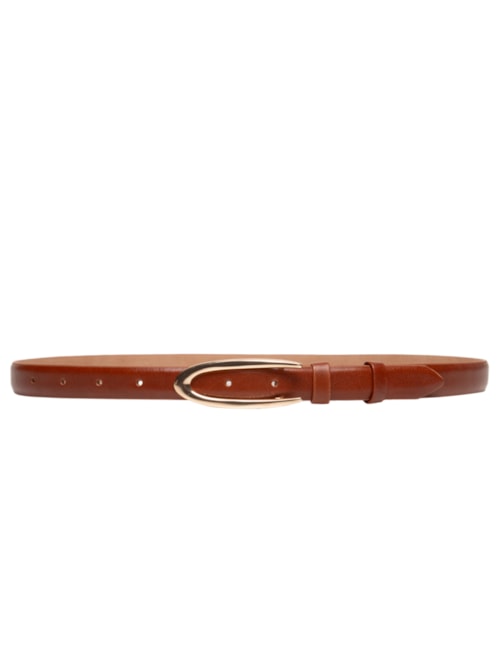 Cinto Feminino Couro Com Fivela Em Metal - Marrom