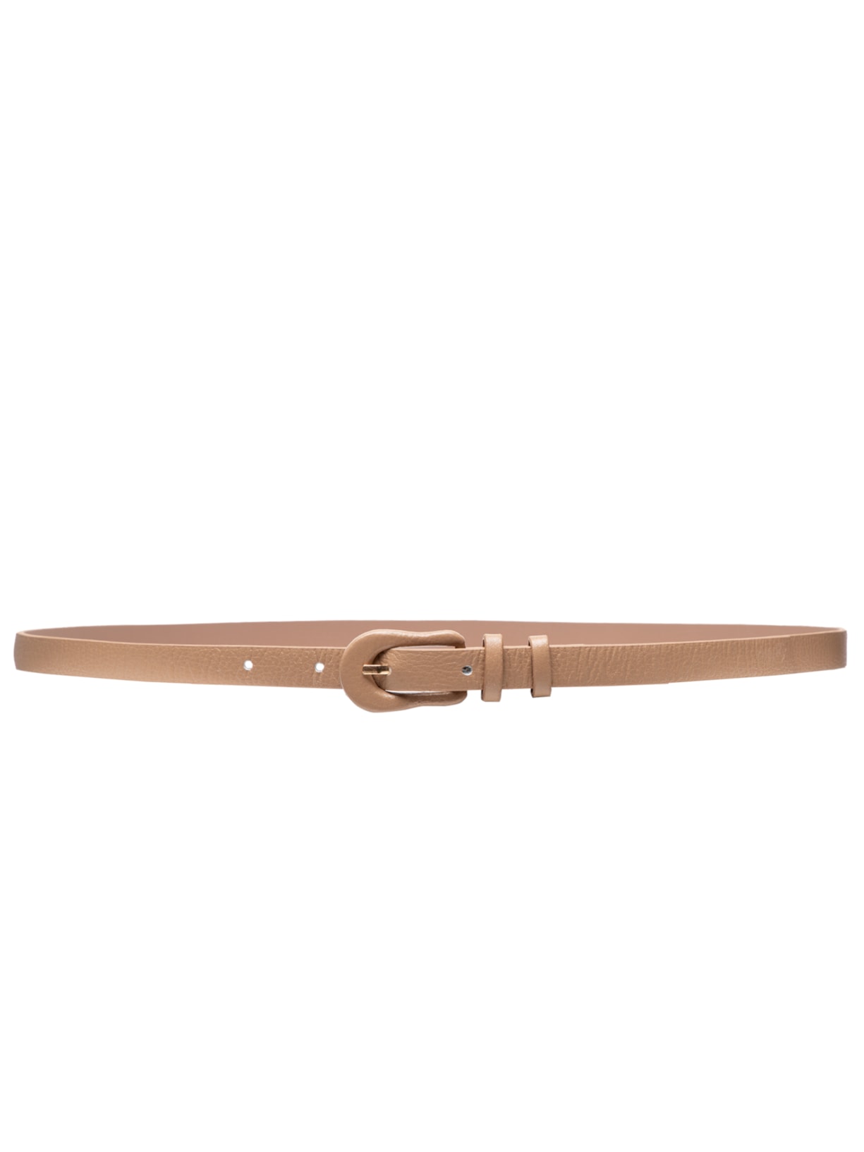 Cinto Feminino Couro Com Fivela Encapada - Bege