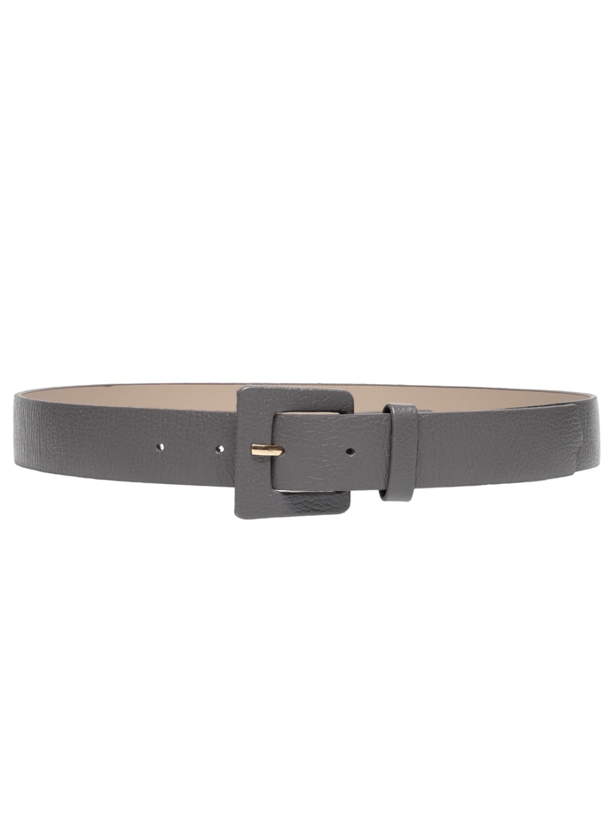 Cinto Feminino Couro Com Fivela Encapada - Cinza