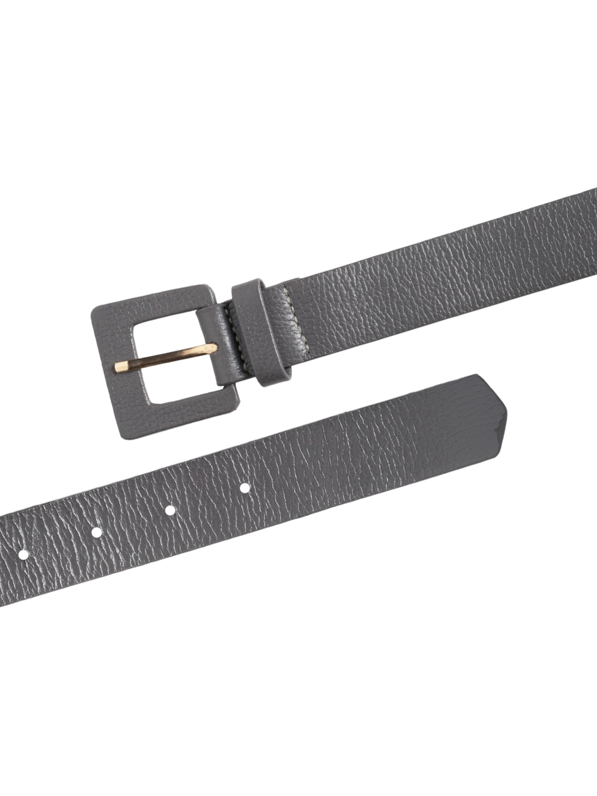 Cinto Feminino Couro Com Fivela Encapada Cinza Basiq
