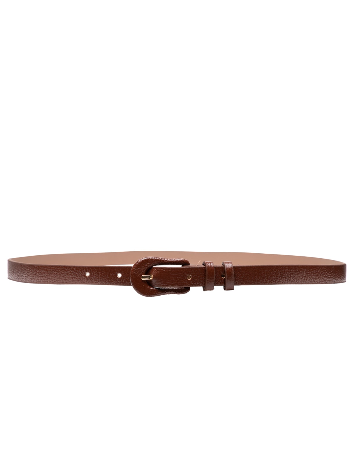 Cinto Feminino Couro Com Fivela Encapada - Marrom