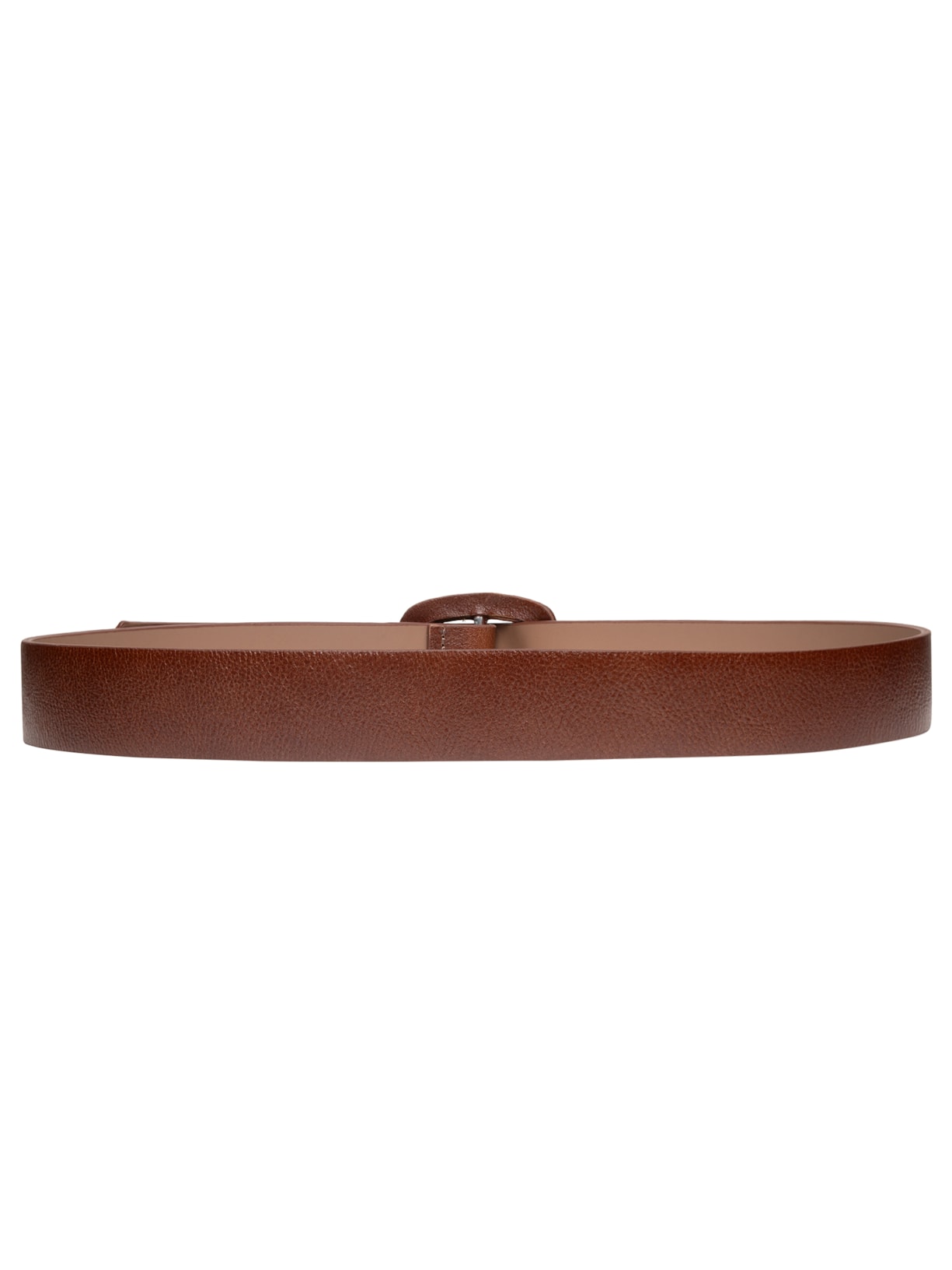 Cinto Feminino Couro Com Fivela Encapada Marrom Basiq