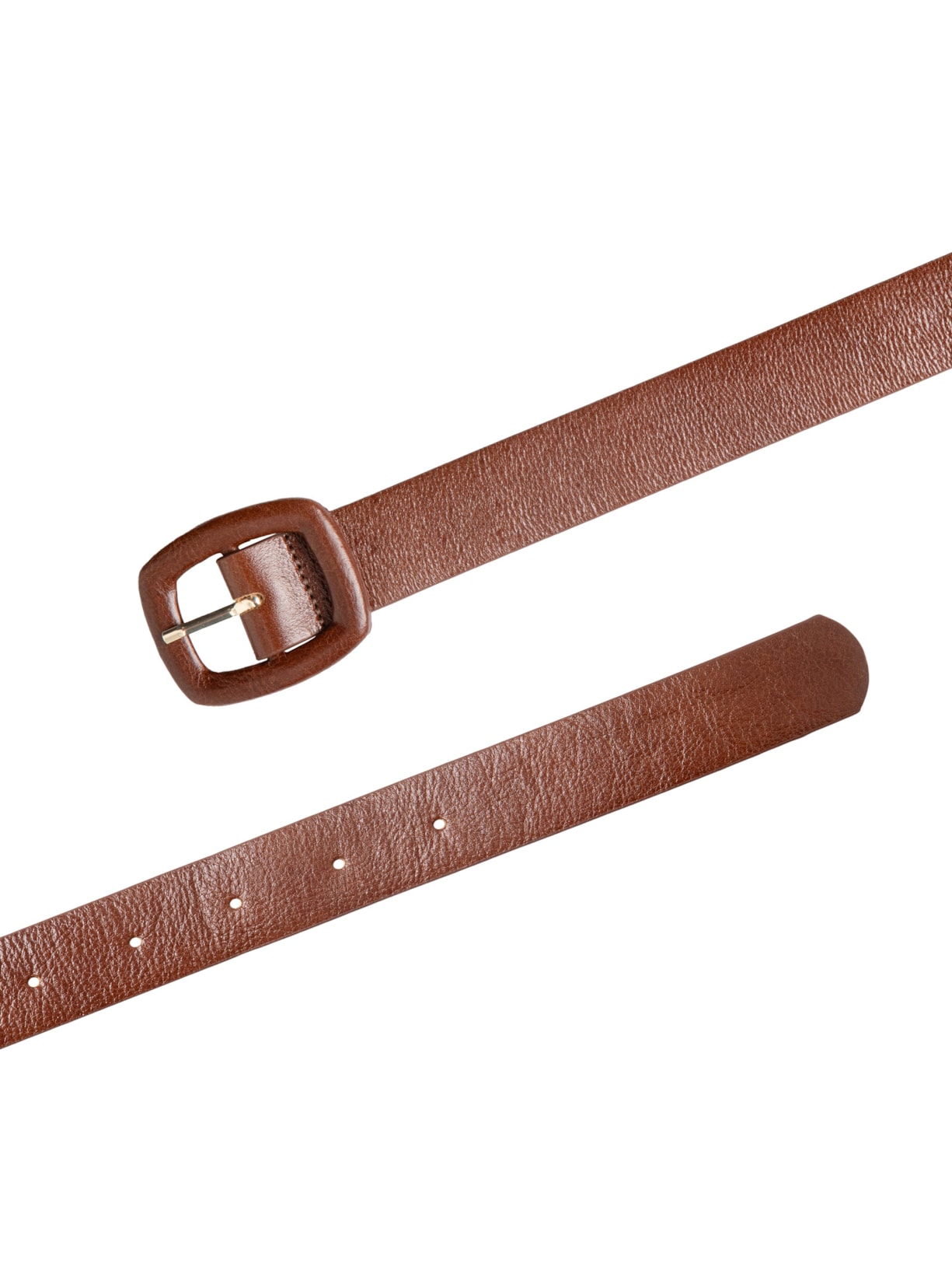 Cinto Feminino Couro Com Fivela Encapada Marrom Basiq