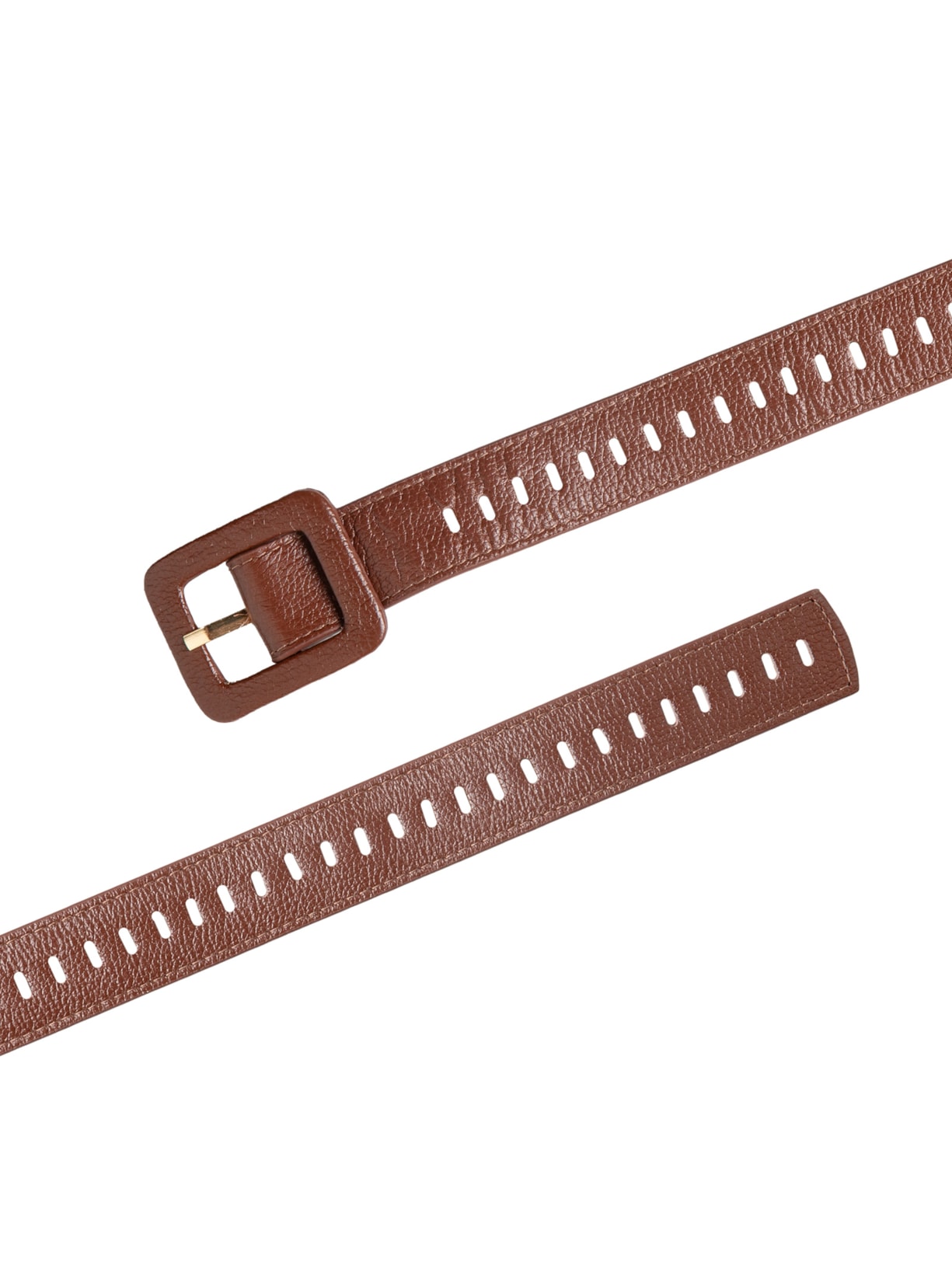 Cinto Feminino Couro Com Fivela Encapada Marrom Basiq