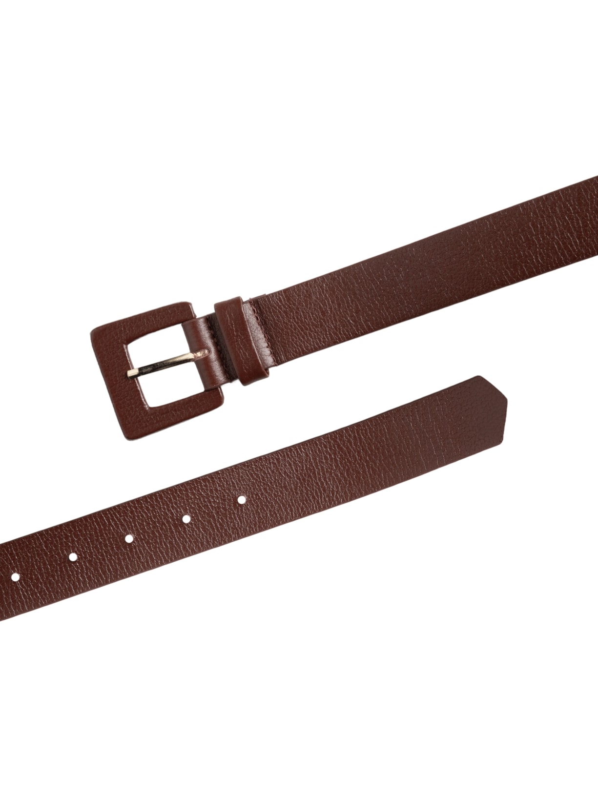 Cinto Feminino Couro Com Fivela Encapada Marrom Basiq