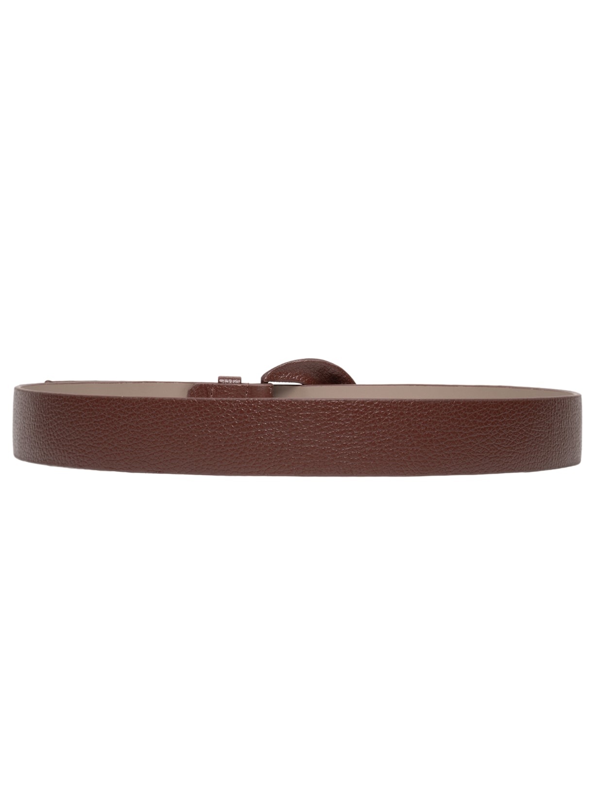 Cinto Feminino Couro Com Fivela Encapada Marrom Basiq