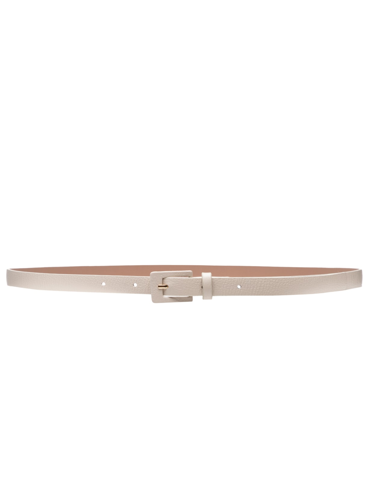 Cinto Feminino Couro Com Fivela Encapada - Off White