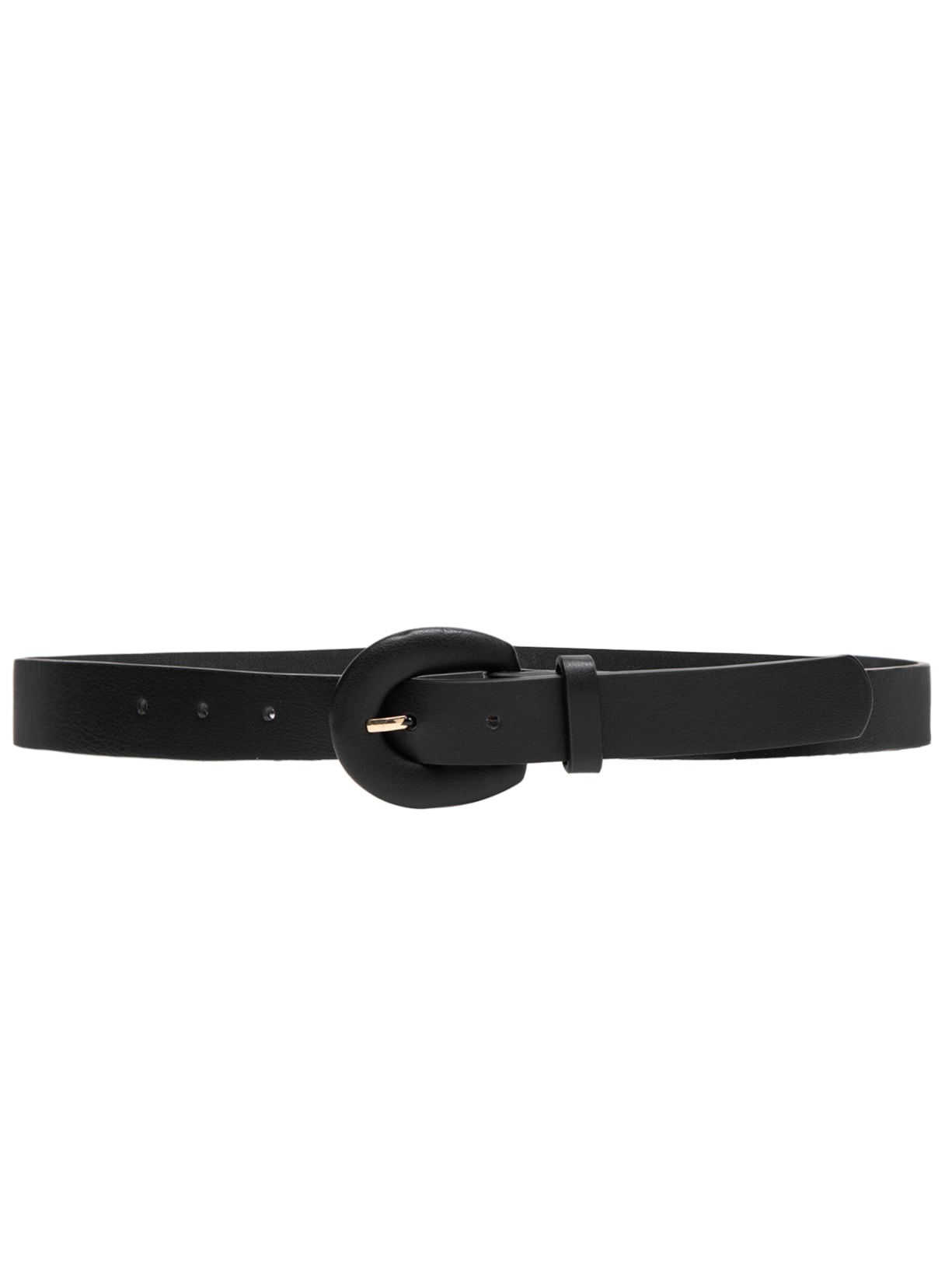 Cinto Feminino Couro Com Fivela Encapada - Preto