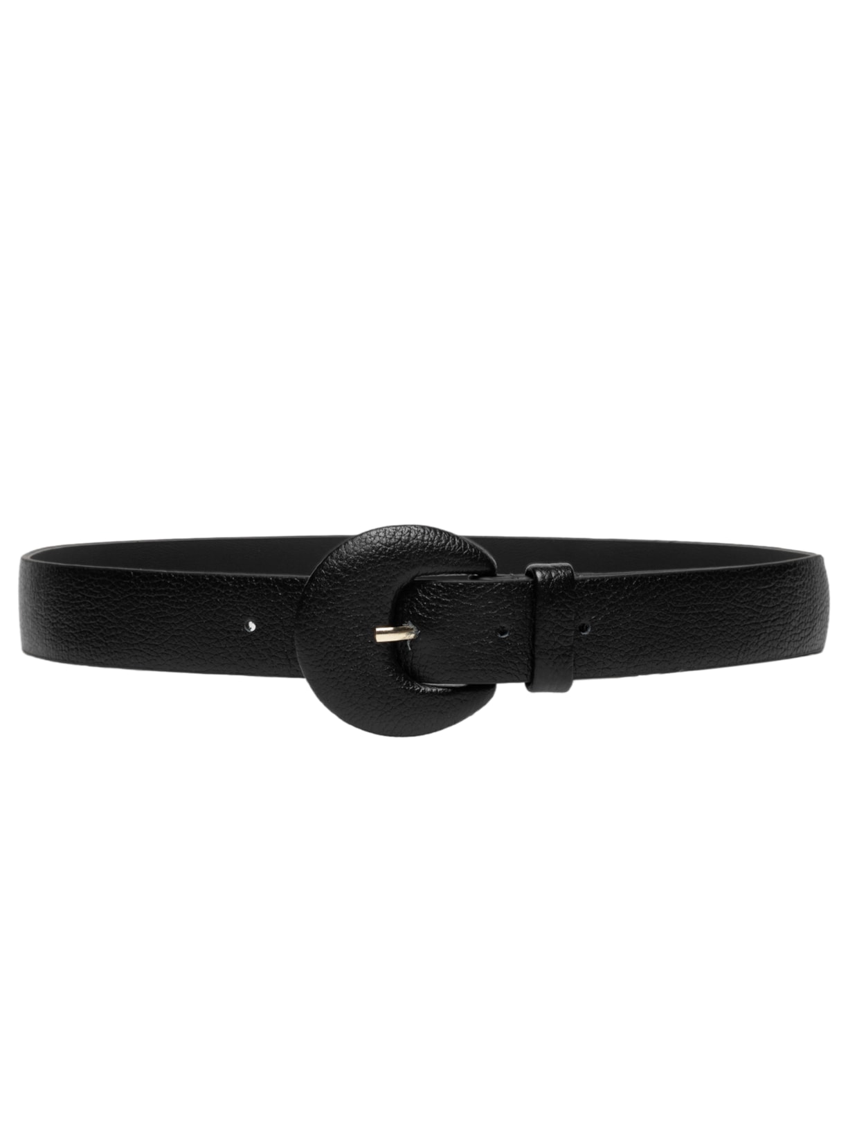 Cinto Feminino Couro Com Fivela Encapada Preto Basiq