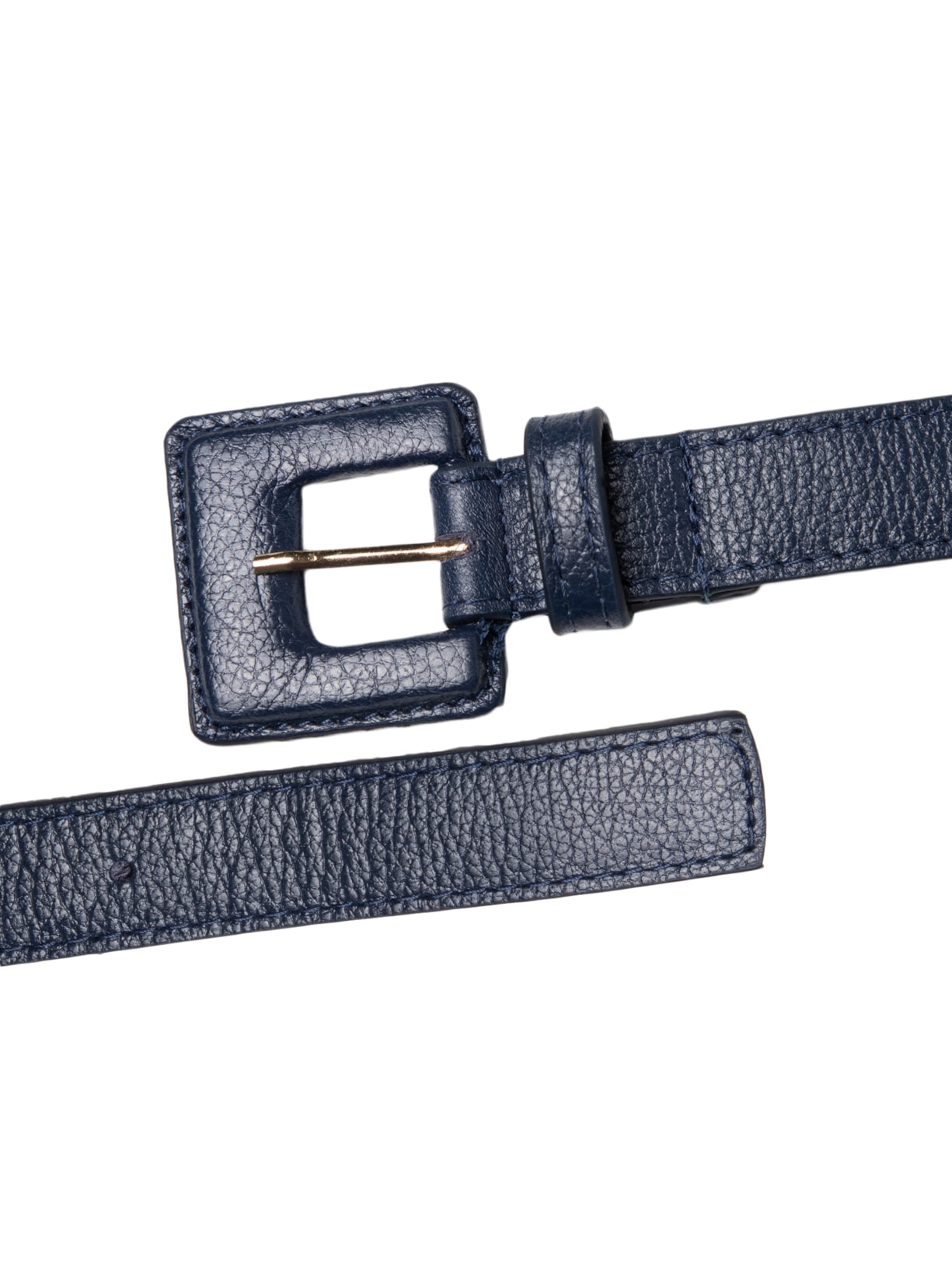 Cinto Feminino Couro Com Fivela Encapada Quadrada Azul Basiq