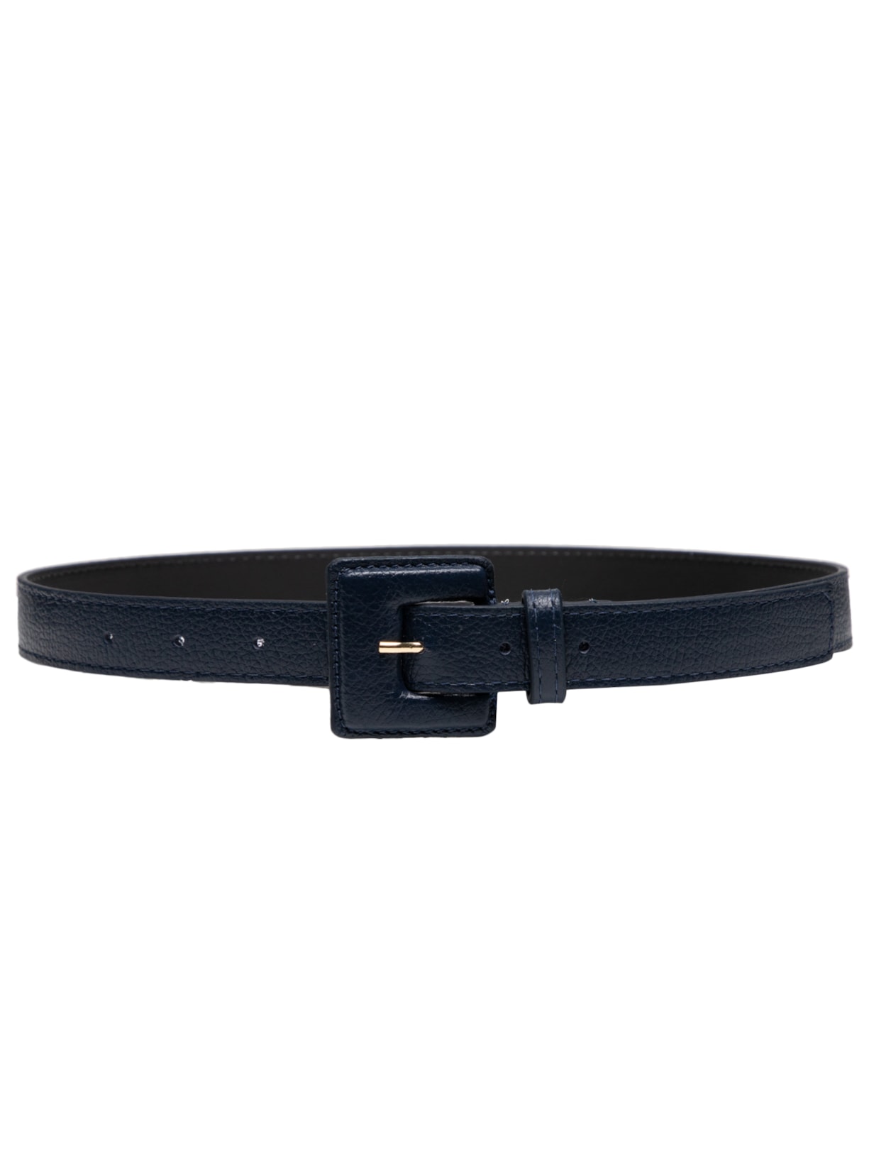 Cinto Feminino Couro Com Fivela Encapada Quadrada Azul Basiq