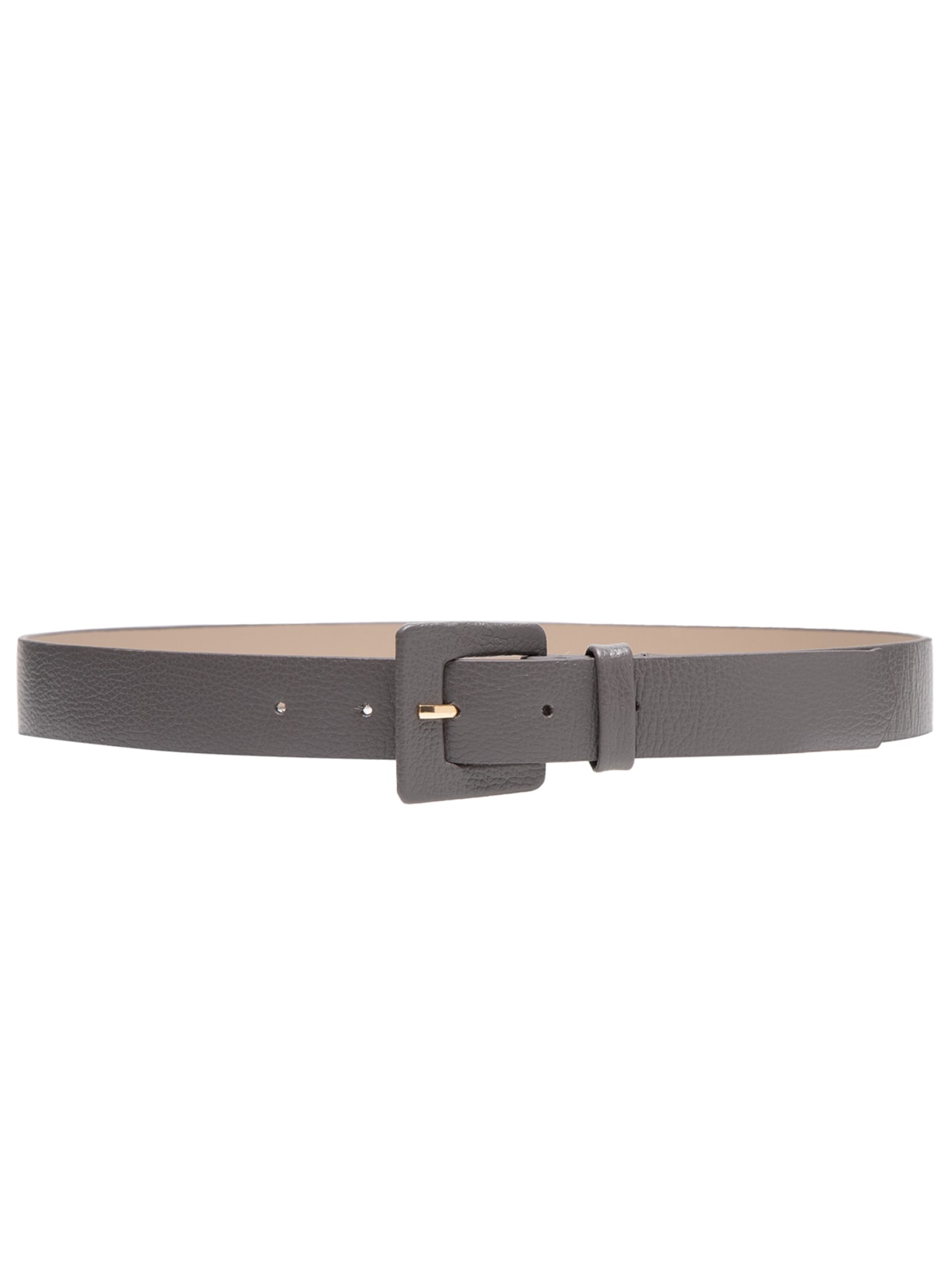 Cinto Feminino Couro Com Fivela Encapada Quadrada - Cinza