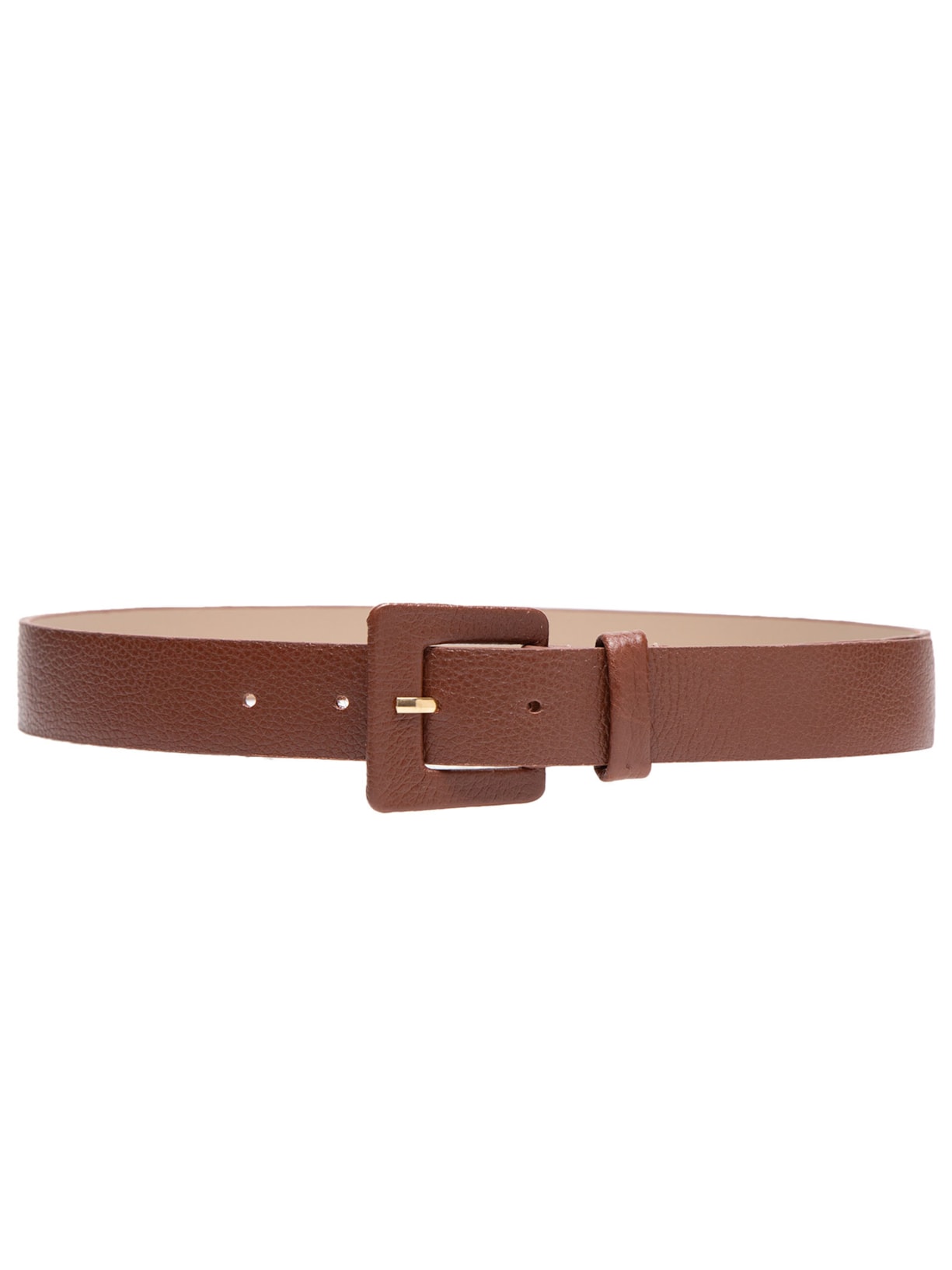 Cinto Feminino Couro Com Fivela Encapada Quadrada - Marrom