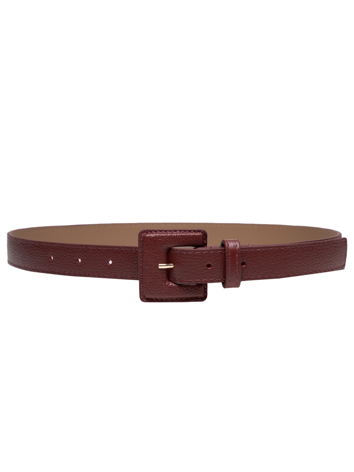 Cinto Feminino Couro Com Fivela Encapada Quadrada - Vinho