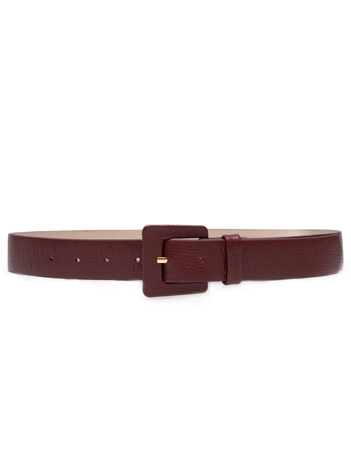 Cinto Feminino Couro Com Fivela Encapada Quadrada - Vinho