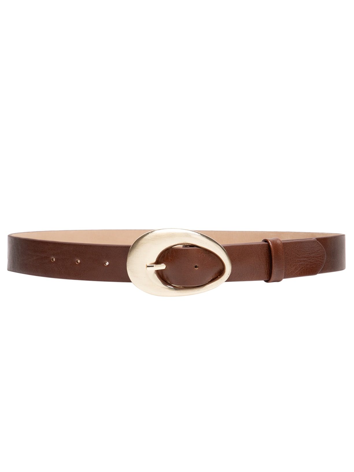Cinto Feminino Couro Com Fivela Escovada Marrom  '2Essential