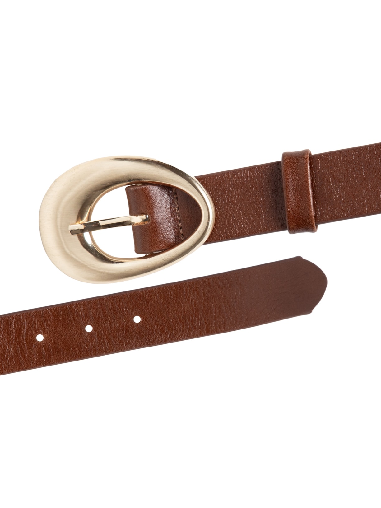 Cinto Feminino Couro Com Fivela Escovada Marrom  '2Essential