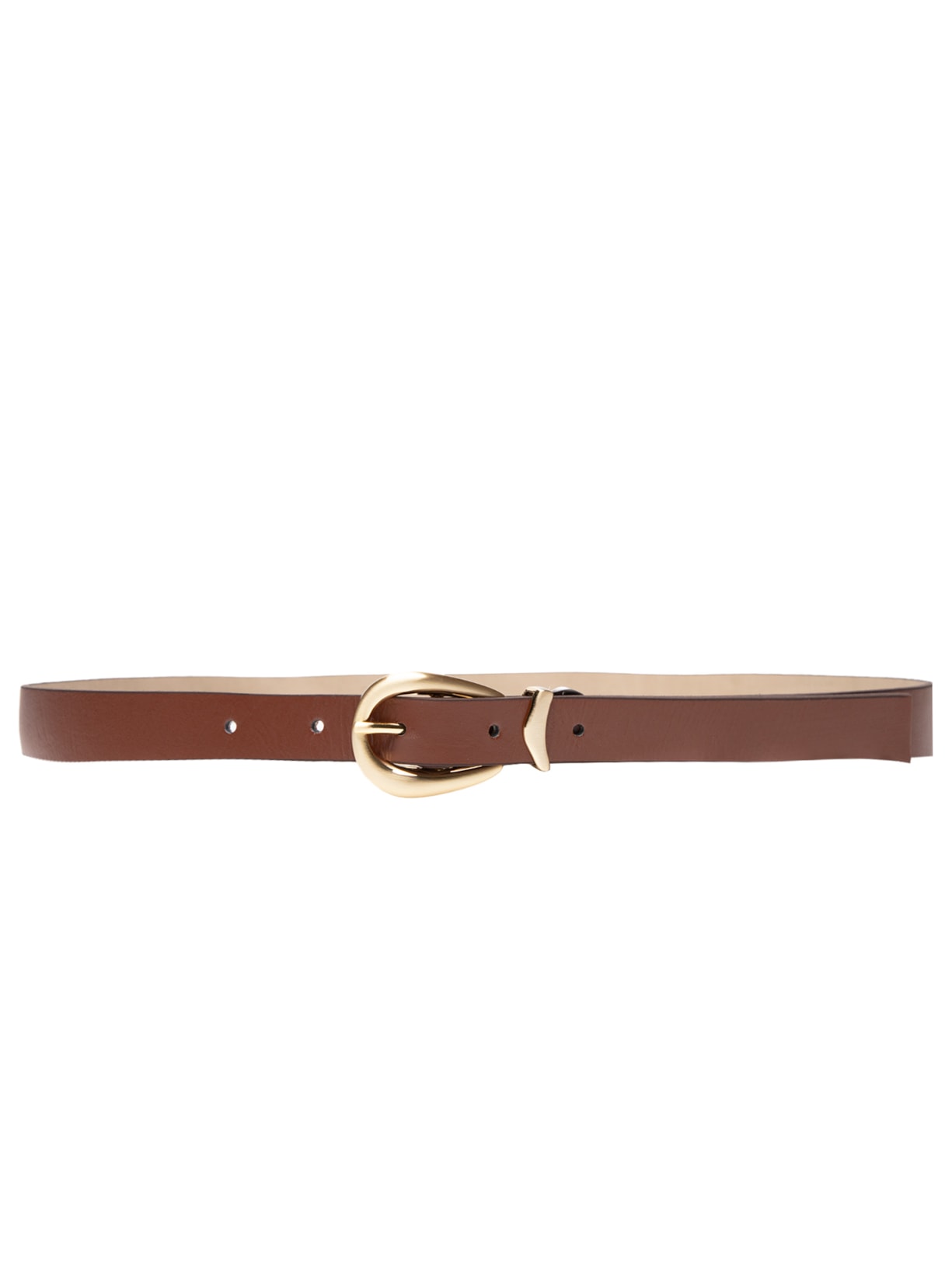 Cinto Feminino Couro Com Fivela Escovada Redonda Marrom   Basiq