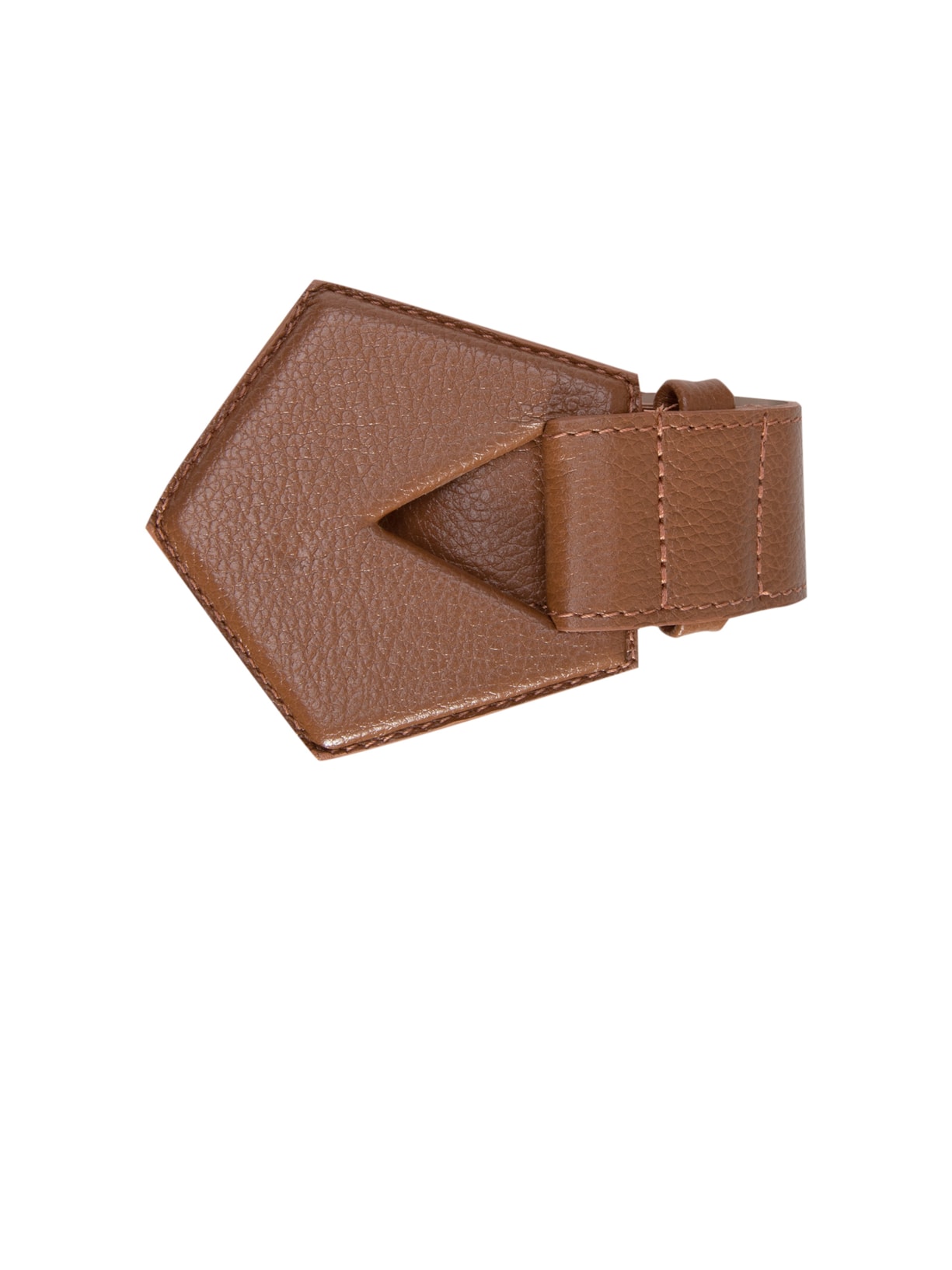 Cinto Feminino Couro Com Fivela Losango Forrada Marrom '2Essential