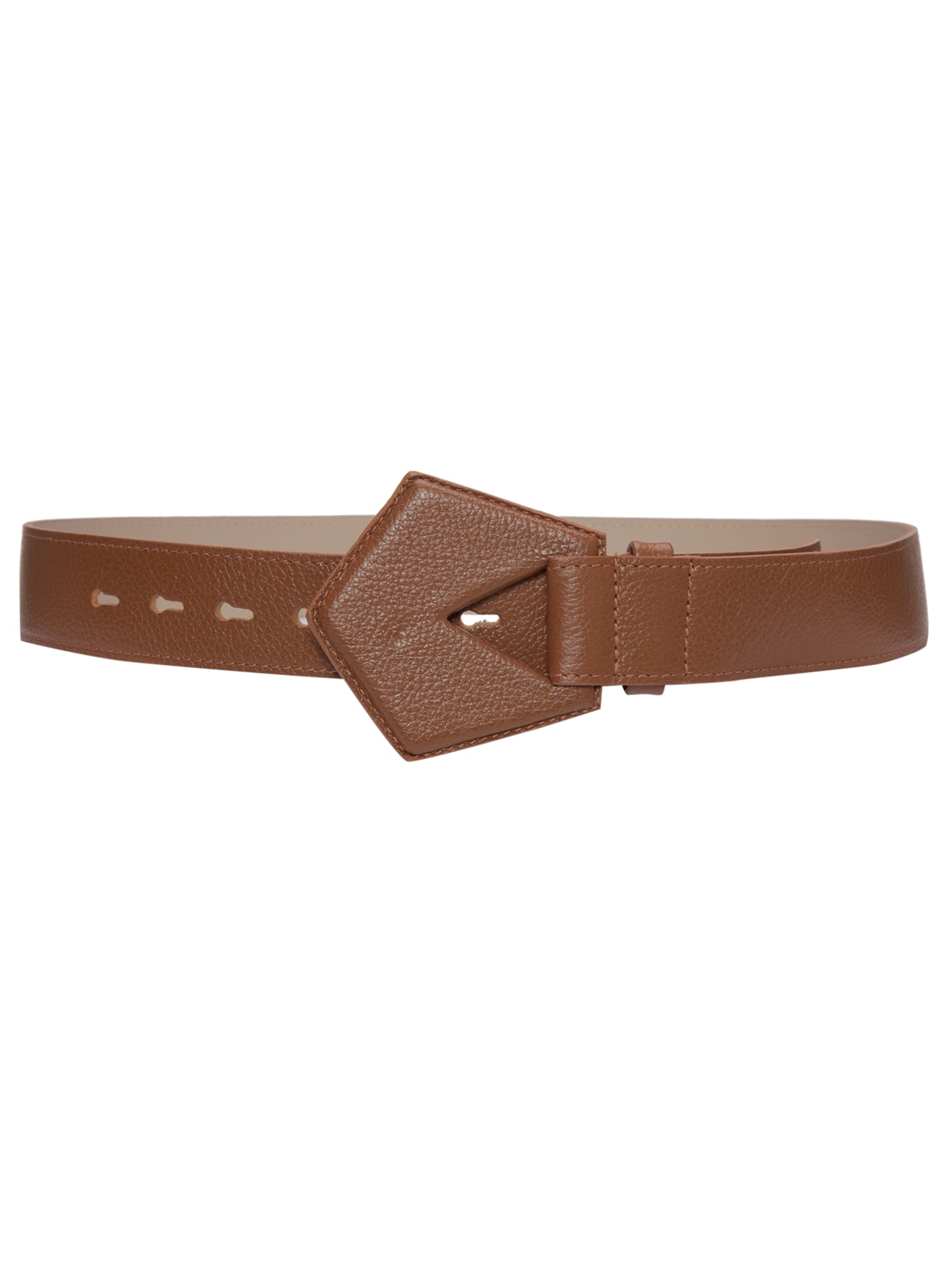 Cinto Feminino Couro Com Fivela Losango Forrada Marrom '2Essential