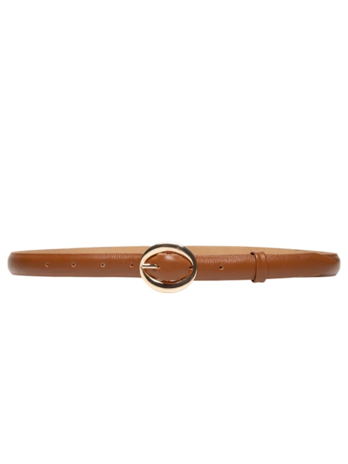 Cinto Feminino Couro Com Fivela - Marrom
