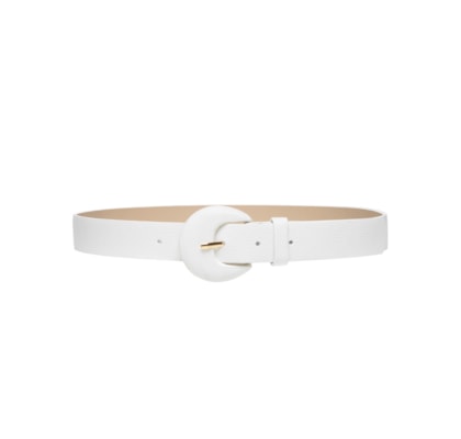 Cinto Feminino Couro Com Fivela Meia Lua - Branco