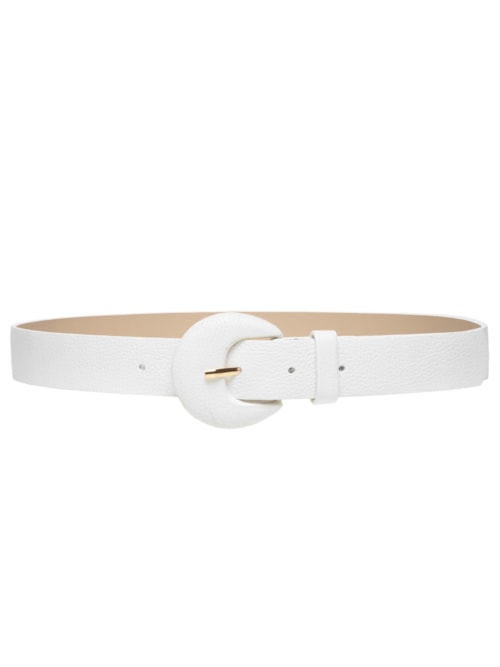 Cinto Feminino Couro Com Fivela Meia Lua - Branco