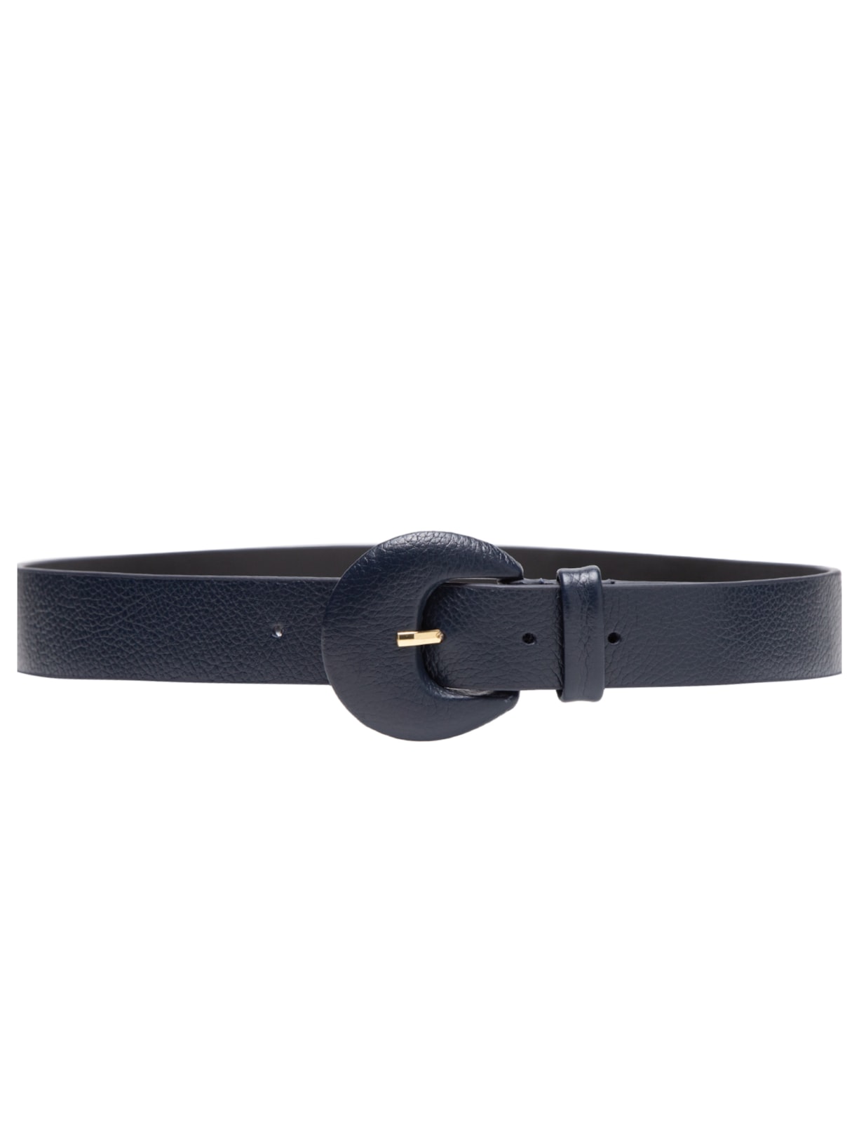 Cinto Feminino Couro Com Fivela Meia Lua Encapada - Azul