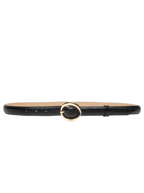 Cinto Feminino Couro Com Fivela - Preto
