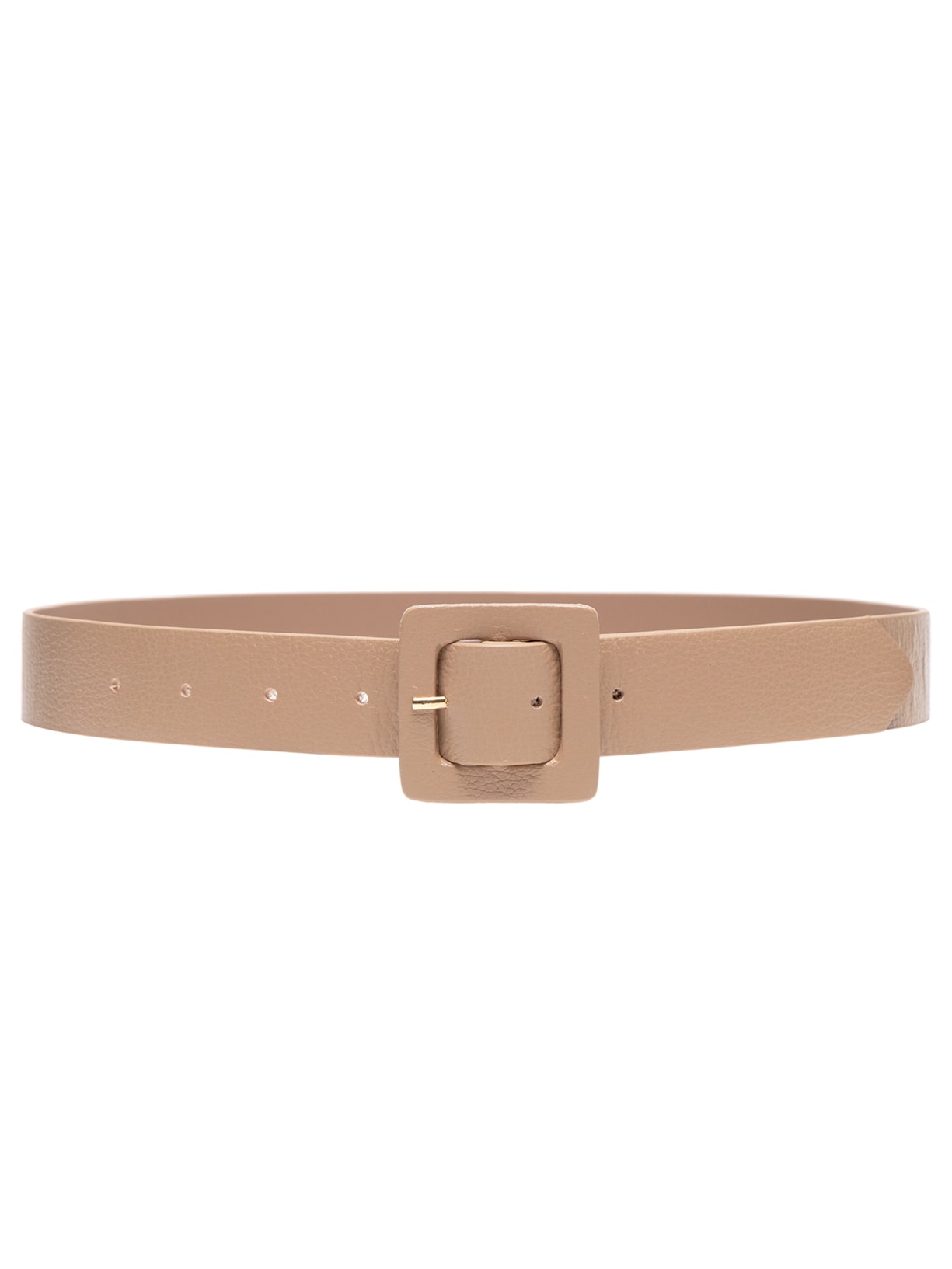 Cinto Feminino Couro Com Fivela Quadrada - Bege