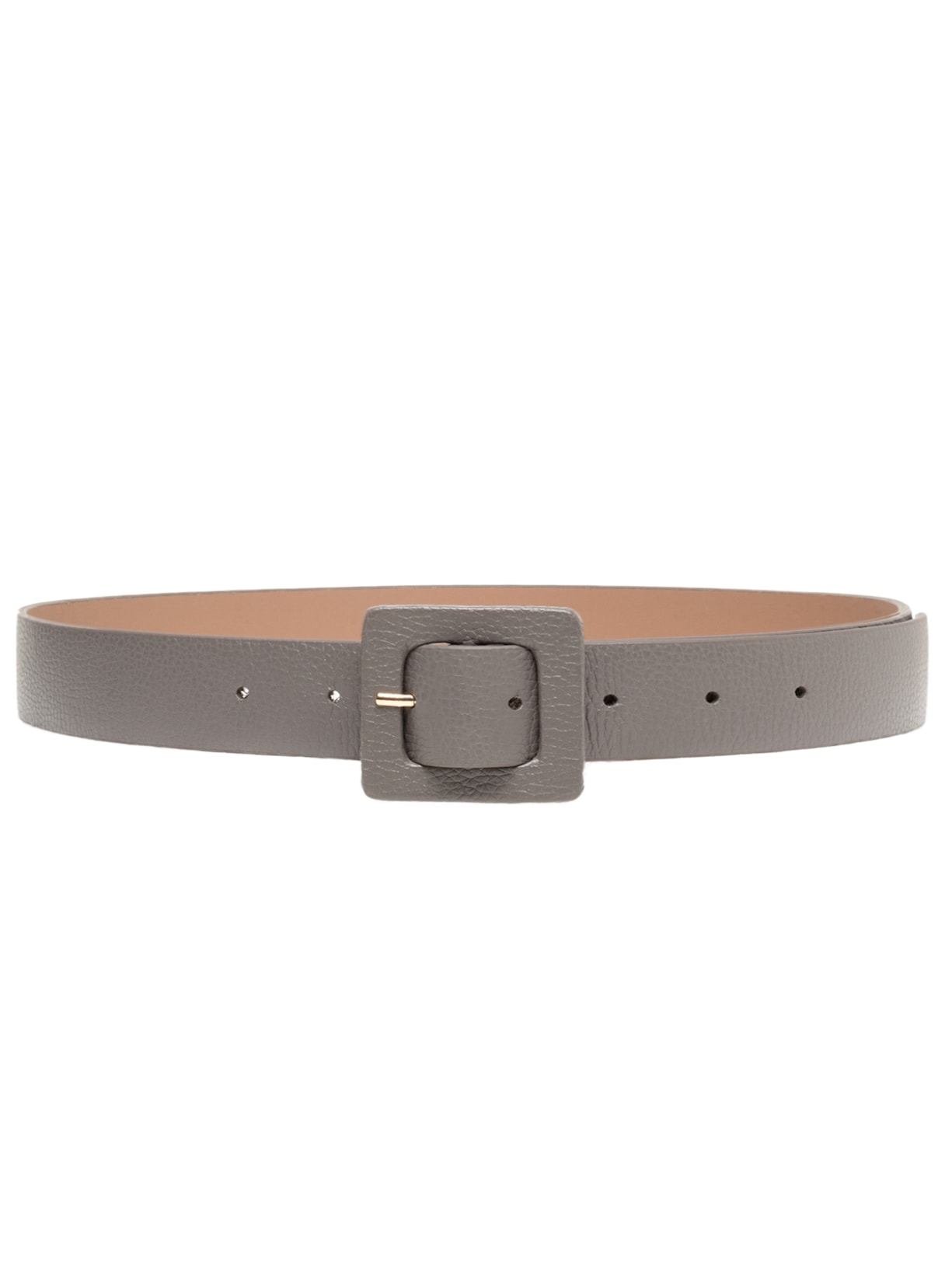 Cinto Feminino Couro Com Fivela Quadrada - Cinza