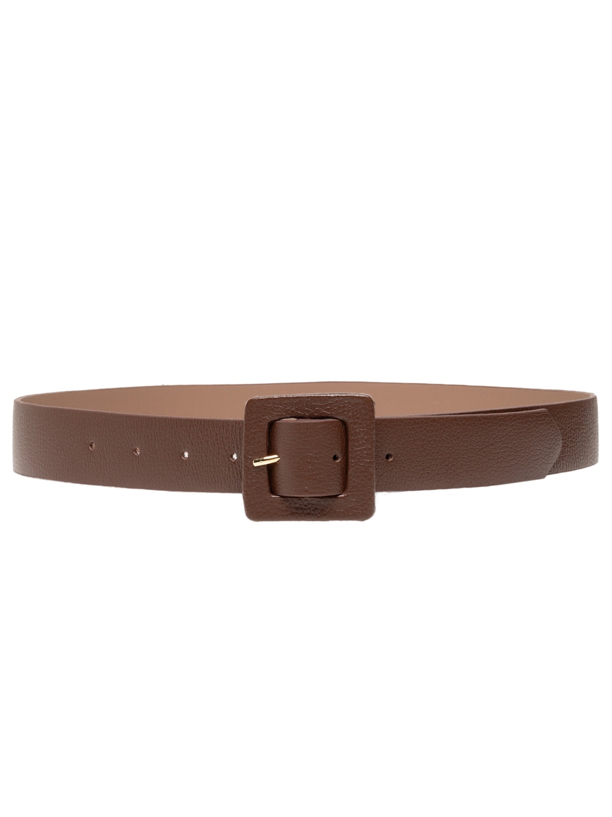 Cinto Feminino Couro Com Fivela Quadrada - Marrom