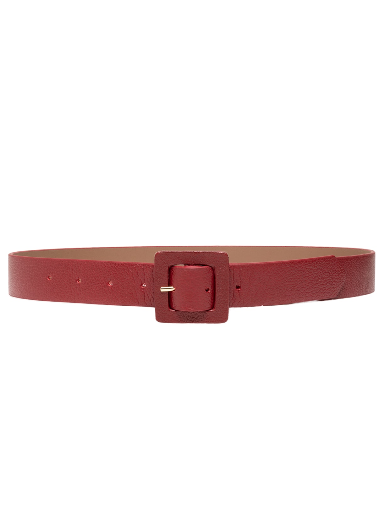 Cinto Feminino Couro Com Fivela Quadrada - Vermelho