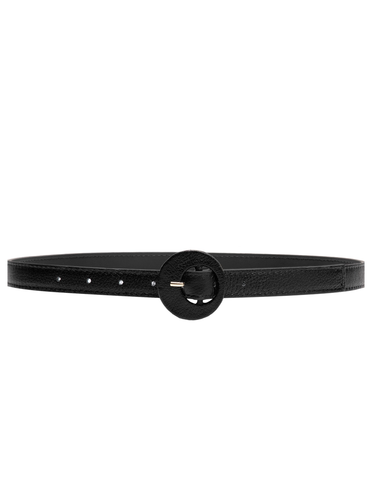 Cinto Feminino Couro Com Fivela Redonda - Preto