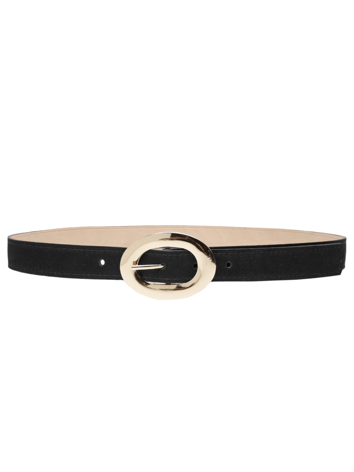 Cinto Feminino Couro Com Fivela Redonda - Preto